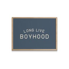 a framed sign that says long live boyhood