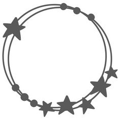 a black and white photo of a bracelet with five stars on the end, in a circle