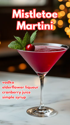 Mistletoe Martini Mistletoe Cocktail Holiday Drinks, Sugar Plum Martini, Mistletoe And Mimosas Party, Xmas Martini Recipes, Christmas Martini Recipes Vodka, Cranberry Martini Recipes, Christmas Martinis Holiday Drinks, Holiday Cocktail Party Food, Holiday Drinks Vodka