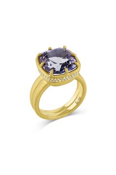 18K Yellow Gold Unheated tanzanite 10.04ct, Diamonds 0.34ctw Elegant Gold Tanzanite Diamond Ring, Gold Tanzanite Diamond Ring Fine Jewelry, Yellow Gold Tanzanite Rings With Brilliant Cut, Gold Tanzanite Ring With Halo Setting, Gold Cushion Cut Sapphire Ring With Center Stone, Formal Tanzanite Cushion Cut Ring, Classic Tanzanite Gold Ring, Yellow Gold Tanzanite Diamond Ring With Halo Setting, Classic Gold Tanzanite Ring