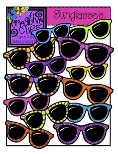 Sunglasses Clipart! Color and black and white included$ from Creative Clips by Krista Wallden :) Hello summer! Sunglasses Clipart, Oakley Sunglasses Women, Emoji Coloring Pages, Creative Clips, Creative Clips Clipart, Oakley Frogskins, Carrera Sunglasses, Sunglasses Store, Men Stuff