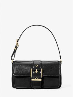 Colby Medium Crackled Leather Shoulder Bag | Michael Kors Bag Michael Kors, Michael Kors Shoulder Bag, Michael Kors Handbags, Colby, Handbags Michael Kors, Green Bag, Free Bag, White Bag, Leather Loafers