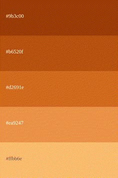 an orange and brown color scheme with different shades