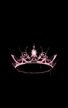 a pink tiara on a black background