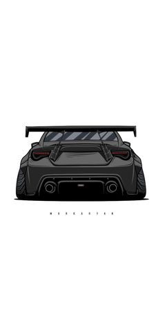 the rear end of a black sports car