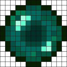 a green and white square with squares in the shape of a flower ornament