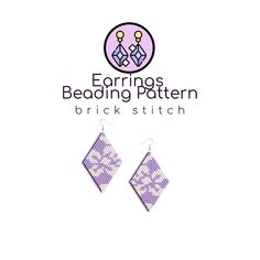 the earrings are purple and white squares