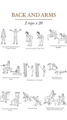 the back and arms manual for people to use in their home gym, with instructions on how