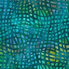 an abstract painting with blue and green colors