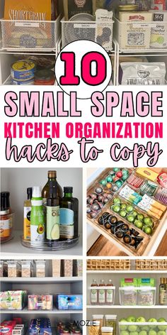 the top ten small space kitchen organization hacks to copy in this post, you'll find 10 small space kitchen organization hacks to copy