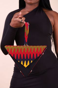 Ankara Bags, African Bag, African Accessories, Triangle Bag, Ethnic Bag, Cell Phone Wallet, Unique Purses, Women Crossbody Bag, Fabric Accessories