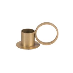 a brass plated cup with a ring on it