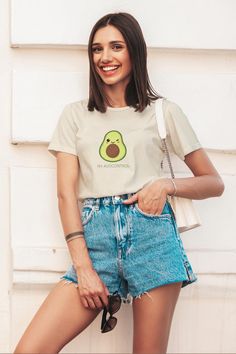 A Very "Punny" Avocado T-Shirt This unique t-shirt features an adorable avocado design printed on 100% cotton for a soft, comfortable feel. The design is perfect for showing off your personality. Here's what makes this shirt special: - High-quality, 100% cotton fabric for lasting comfort. - Unisex sizing for a comfortable fit on everyone. - Perfect for everyday wear or as a gift! About Our Shirts: - This unisex heavy cotton tee is the basic staple of any wardrobe.  - This tshirt is made of 100% cotton for year-round comfort that is sustainable and highly durable. - The classic fit of this tshirt ensures a comfy, relaxed wear. - The tear-away label means a scratch-free experience with no irritation or discomfort whatsoever. - Made using 100% US cotton that is ethically grown and harvested. Avocado Design, Vegetarian Gifts, Avocado Shirt, Avocado T Shirt, Cute Avocado, Funny Pun, Unique T Shirt, Design Tshirt, Unique Tshirts