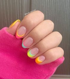 #notmypicture #preppy @charleeeverton Cute First Day Of School Nail Ideas, Crazy Nail Ideas, Neon Summer Nails, Preppy Nails, Teen Nails, Neon Summer, Nails Neon, Short Gel Nails