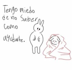 a drawing of a woman and a cat with words written in spanish on the side