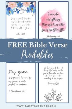 three bible verses with the words free printables