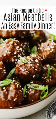 These saucy Asian meatballs are the perfect blend of flavors and are drenched in the most insanely delicious sauce! Perfect for dinner or even an appetizer, they will certainly get a "WOW!" at your next get-together! Asian Beef Meatball Recipes, Baked Asian Meatballs, Asian Meet Balls, Asian Meatball Bowl, Asian Meatballs And Noodles, Saucy Asian Meatballs, Asian Meatballs Recipe, Asian Inspired Meatballs, Asian Meatballs And Rice