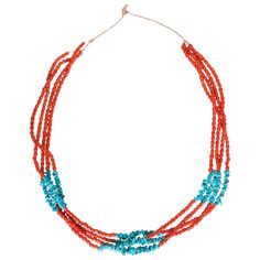 Santa Domingo four-strand necklace with stunning red jasper beads and turquoise pebbles. PERIOD: After 1950 ORIGIN: Santa Domingo, Southwest SIZE: 35" total length jewelry necklaces silver women's jewelry coral necklace santa domingo southwest turquoise women's jewelry Family Owned & Operated Cisco’s Gallery deals in the rare, exceptional, and one-of-a-kind pieces that define the history of America and the Old West. Our pieces range from American Indian to Cowboy Western and include original ite Copper Jewelry Diy, Turquoise Coral Jewelry, Homemade Necklaces, Jewlery Necklace, Womens Silver Jewelry, Beads Craft Jewelry, Diy Jewelry Necklace, Beaded Necklace Diy, Handmade Jewelry Necklace