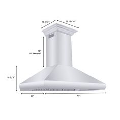 an image of a range hood with measurements