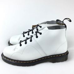 Brand New With Tags Dr. Martens Church Smooth Leather Monkey Boots White Mens 11 Womens 12 Jordan Boots, Black Chukka Boots, Monkey Boots, Industrial Boots, Dr Martens White, Black Boots Men, Shoes Dr Martens, Combat Boots Men, Patent Leather Boots