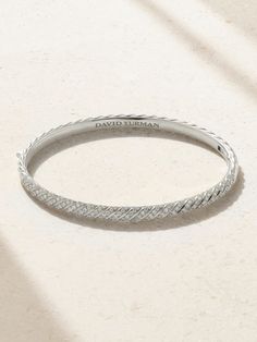 David Yurman Sculpted Cable 18kt white gold diamond bangle #davidyurman #jewelry #jewelrydesigner #jewelryaddict #whitegold #diamond #diamondjewellery #bracelet #finejewellery #luxury #netaporter White Gold Bangle, Diamond Bangle, David Yurman, Gold Bangles, White Gold Diamonds, Net A Porter, Jewellery And Watches, Diamond Jewelry, Gold Diamond