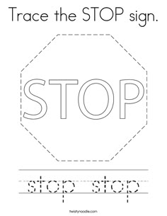 a stop sign worksheet for children to learn how to read the word stop