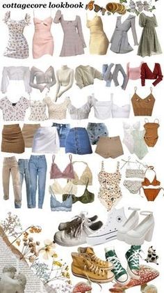 Cottagecore Outfit Ideas, Moodboard Blue, Aesthetic Name, Basic Capsule Wardrobe, Cottage Core Fashion, Wardrobe Clothing, Cottagecore Outfit, Cottagecore Clothes, Cottagecore Outfits