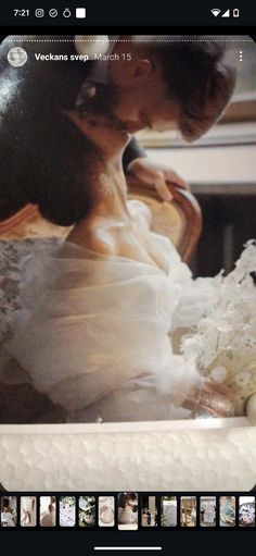 an image of a woman in a wedding dress on her cell phone with the caption