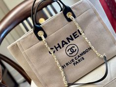 Large Designer Beige Bag, Large Beige Designer Bag, Large Luxury Beige Bag, Luxury Large Beige Bag, Bling Car Accessories, Brown Handbag, Monogram Bag, Purse Accessories, Chanel Deauville Tote Bag