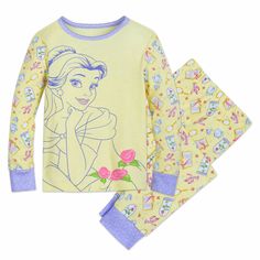 Disney Store Princess Belle  2 PC Tight Fit Cotton Pajama Shirt Pants Set  Girl Size 5 For child's safety, garment should fit snugly These pajamas fit snugly and tightly Loose-fitting garment is more likely to catch fire This garment is not flame resistant Infants, Toddlers, & Kids Size (approx) Alpha Height in Inches Weight in lbs Age Chest in Inches Waist in Inches 0-3m   up to 22" up to 11 lbs 0-3 mos     3-6m   22-25" 11-15 lbs 3-6 mos     6-9m   25-27" 15-18 lbs 6-9 mos     12m   27-29" 18- Kids Evening Gowns, Disney Pjs, Theme Bedrooms, Toddler Themes, Girls Pjs, Disney Belle, Disney Pajamas, Belle Disney, Princess Belle