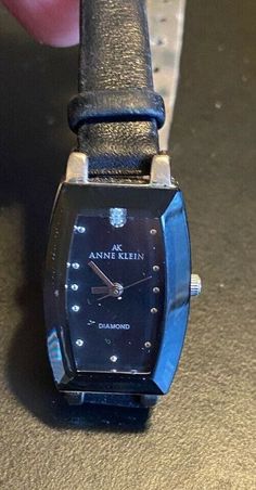 Women's Anne Klein Diamond Watch, Silver Tone with Black Bezel, Leather Band Excellent condition, new battery Diamond Watch, Wrist Watches, Leather Band, Anne Klein, Silver Watch, Silver Tone, Band, Trending Outfits, Unique Jewelry