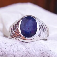 blue sapphire ring gemstone ring handmade ring sterling silver ring designer ring anniversary ring personalised ring vintage ring promise ring stacking ring promise ring vintage ring dainty ring groom ring aaa quality ring natural blue sapphire ring sapphire men ring husband birthday gift ring september birthstone statement ring aaa quality ring men's ring. This Blue Sapphire Is Purely A Handmade Product Designed By Us At Our Work House Item Description Jewelry Type- Ring Gemstone- Blue Sapphire Polished White Gold Sapphire Ring As A Gift, White Gold Sapphire Ring With Polished Finish Gift, Gift Sapphire Ring In White Gold With Polished Finish, Fine Jewelry Sapphire Ring With Polished Finish Gift, Sapphire Signet Ring For Promise, Classic Sapphire Ring With Polished Finish As Gift, Oval Sapphire Emerald Ring In Silver, Sapphire Gemstones Gift, Silver Sapphire Signet Ring With Gemstone