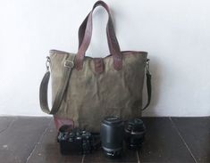 Dslr Camera bag with Insert - waxed canvas tote bag - Hand waxed with genuine leather reinforcements Everyday Rectangular Camera Bag With Leather Handles, Leather Handles Travel Camera Shoulder Bag, Rectangular Everyday Camera Bag With Leather Handles, Brown Canvas Camera Bag For Travel, Brown Canvas Travel Camera Bag, Travel Canvas Shoulder Bag With Detachable Strap, Canvas Shoulder Bag With Detachable Strap For Travel, Rectangular Canvas Camera Bag For Travel, Leather Handle Camera Shoulder Bag For Daily Use