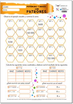 a spanish worksheet with numbers and symbols