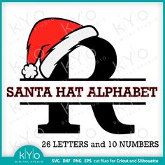 Santa Hat Monogram Alphabet Split Letters Svg Png Dxf Files, Christmas Alphabet Svg Png, Printable Santa Hat Alphabet Letters, Christmas Monogram Svg, Christmas Family Letters Svg Cut Files For Cricut, Silhouette and Laser cutters like Glowforge Christmas Monogram Svg Free, Christmas Monogram Svg, Cricut Monogram Font, Free Monogram Fonts, Cricut Monogram, Svg Ideas, Free Monogram, Christmas Alphabet, Christmas Monogram