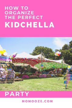 a pink and white photo with the words how to organize the perfect kidchela party