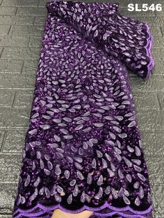 African Nigerian Fabric Lace / Velvet The fabric Length is 5 Yards The width is 52 inches Color and Design as Picture Picture resolution may be different. Elegant Purple Embroidered Fabric With Sequins, Fitted Purple Embroidered Fabric For Party, Purple Lace Embroidered Fabric For Party, Party Purple Lace Embroidered Fabric, Fitted Embroidered Fabric For Party, Elegant Purple Fabric For Party, Nigerian Fabric, Picture Picture, Velvet Lace