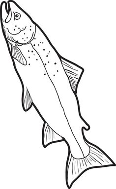 a fish that is swimming in the water coloring pages for adults and children to color