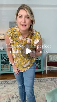 Ashley Steading ✨ Over 40 Beauty & Fashion ✨ on Instagram: "I always struggled to make a front tuck look right, then I saw this trick and it was a game changer!! Save this video so you can refer back to it later!

#mommakeup #mommakeover #fashiontip #fashionover30 #over35 #makeuptipsandtricks #makeupforbeginners" Front Tuck Shirt, Tuck A Shirt, Shirt Tuck, Mom Makeover, Style Tricks, Clothes Tips, Cinnamon Recipes