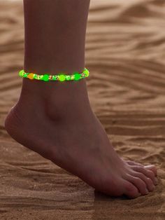 Multicolor Vacation Collar  Plastic  Anklet Embellished   Jewelry Beaded Ankle, Soft Clay, Creative Birthday Gifts, Vacation Wear, Chain Fashion, Styl Boho, Foot Jewelry