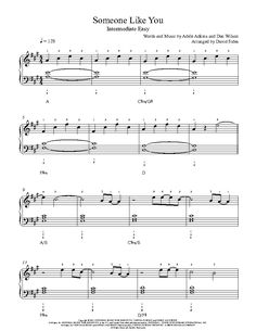 someone like you sheet music for piano