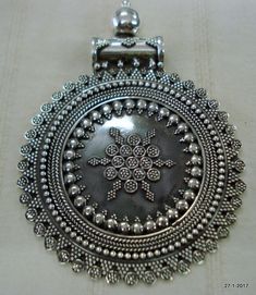 "Traditional Design Sterling Silver Pendant Necklace From Rajasthan India. Great Handmade Design, Good For Jewellery Collection. Note - Please check pictures carefully for more detail. Pendant height max.. - 7.6 cm(3\") Pendant width max.. - 5.5 cm(2.16\") weight - 35 grams material - Good sterling silver." Handmade Ornate Jewelry For Festive Occasions, Handmade Ornate Festive Jewelry, Artisan Pendant Jewelry With Intricate Design, Unique Large Pendant Jewelry For Festive Occasions, Handmade Round Pendant Jewelry For Festivals, Handmade Medallion Jewelry For Wedding, Unique Festive Jewelry With Large Pendant, Artisan Jewelry With Intricate Design, Traditional Flower Pendant For Jewelry Making