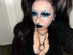 pinhead inspired makeup Pinhead Makeup, Heavy Metal Makeup, Cybergoth Makeup, Goth Pink Makeup, Black Goth Makeup, Pink Goth Makeup Ideas, Pink Goth Eye Makeup, Pink Trad Goth Makeup, Goth Eye Makeup