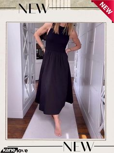 Trendy Plain Black Sleeveless Maxi Dress Plain Black, Black Sleeveless, Sleeveless Maxi Dress, Shop Now, Maxi Dress, Black