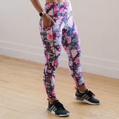 Motivate Pants - Maroon Floral – Maven Thread Stretch Floral Print Athleisure Activewear, Floral Print Stretch Athleisure Activewear, Floral Print Athleisure Activewear For Sports, Floral Print Athleisure Activewear For Workout, Floral Print Athletic Activewear For Sports, Sporty Floral Print Activewear For Workout, Floral Print Fitted Activewear For Gym, Floral Print Athleisure Activewear, Fitted Floral Print Activewear For Sports