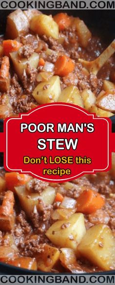 Mushroom Soup Gravy, Chicken With Mushroom Soup, Poor Man's Stew, Poor Mans Stew, Stew Easy, Chicken With Mushroom, Ground Beef Stroganoff, Stew Meat Recipes, Poor Man