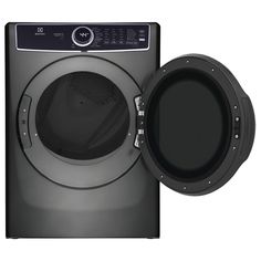 the front load washer is shown with its door open