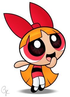 the powerpuff girl cartoon character with big eyes