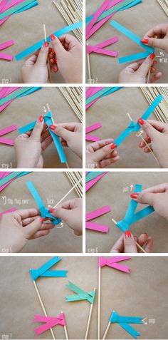 how to make paper flowers with toothpicks