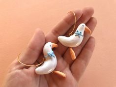 Handmade earrings Goose Earrings, Cute Goose, Earrings Cottagecore, Cottagecore Earrings, Cottagecore Jewelry, Earrings Kawaii, Cactus Earrings, Cute Coats, Letter Earrings